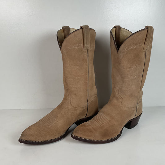 Vintage J. Chisholm Rough Out Suede Cowboy Boots | Drover | USA Made | 9.5 D