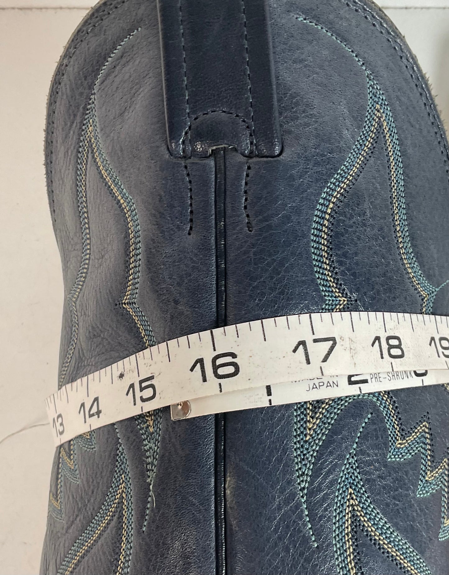 Vintage Nocona Dark Blue Python Snakeskin Cowboy Boots 12 D USA Made