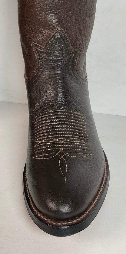 Vintage 1960s Tony Lama Water Buffalo Cowboy Boots 8.5 D Exotic Gold Label