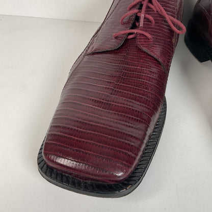 David Eden Teju Lizard Derby Shoes | Wine Red | Men’s 10.5