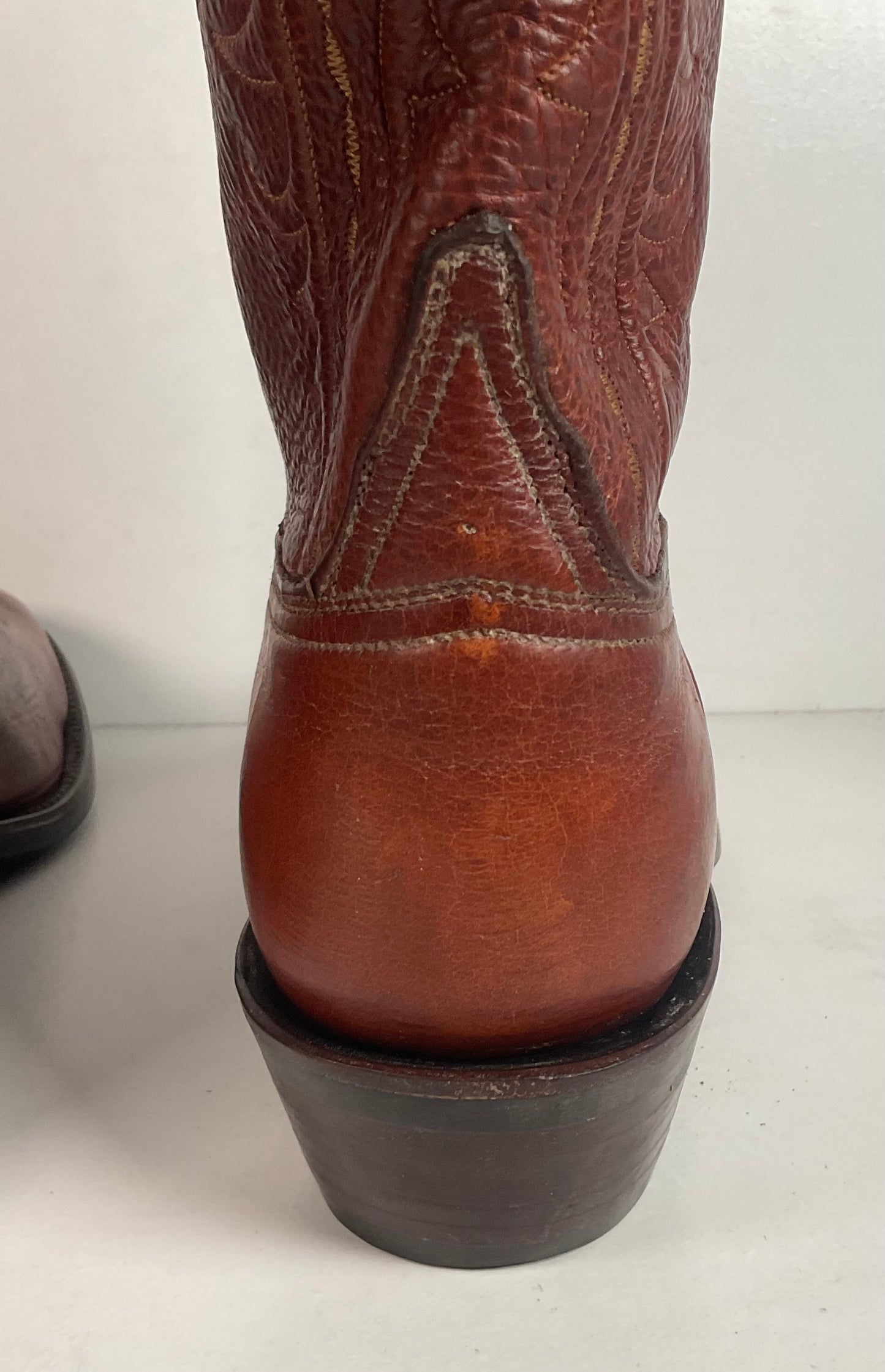 Lucchese Classics Handmade Cowboy Boots 12 EE Brown Bison Hide