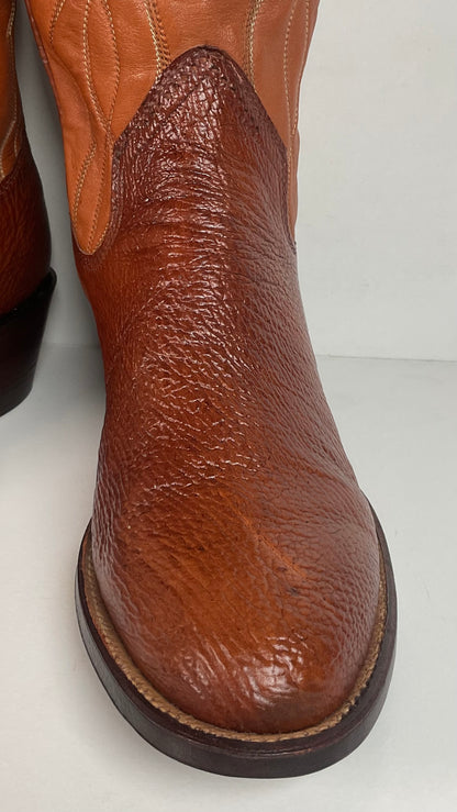 Vintage Sanders Shark Skin Cowboy Boots | Exotic | 1970s | Men’s 9 D
