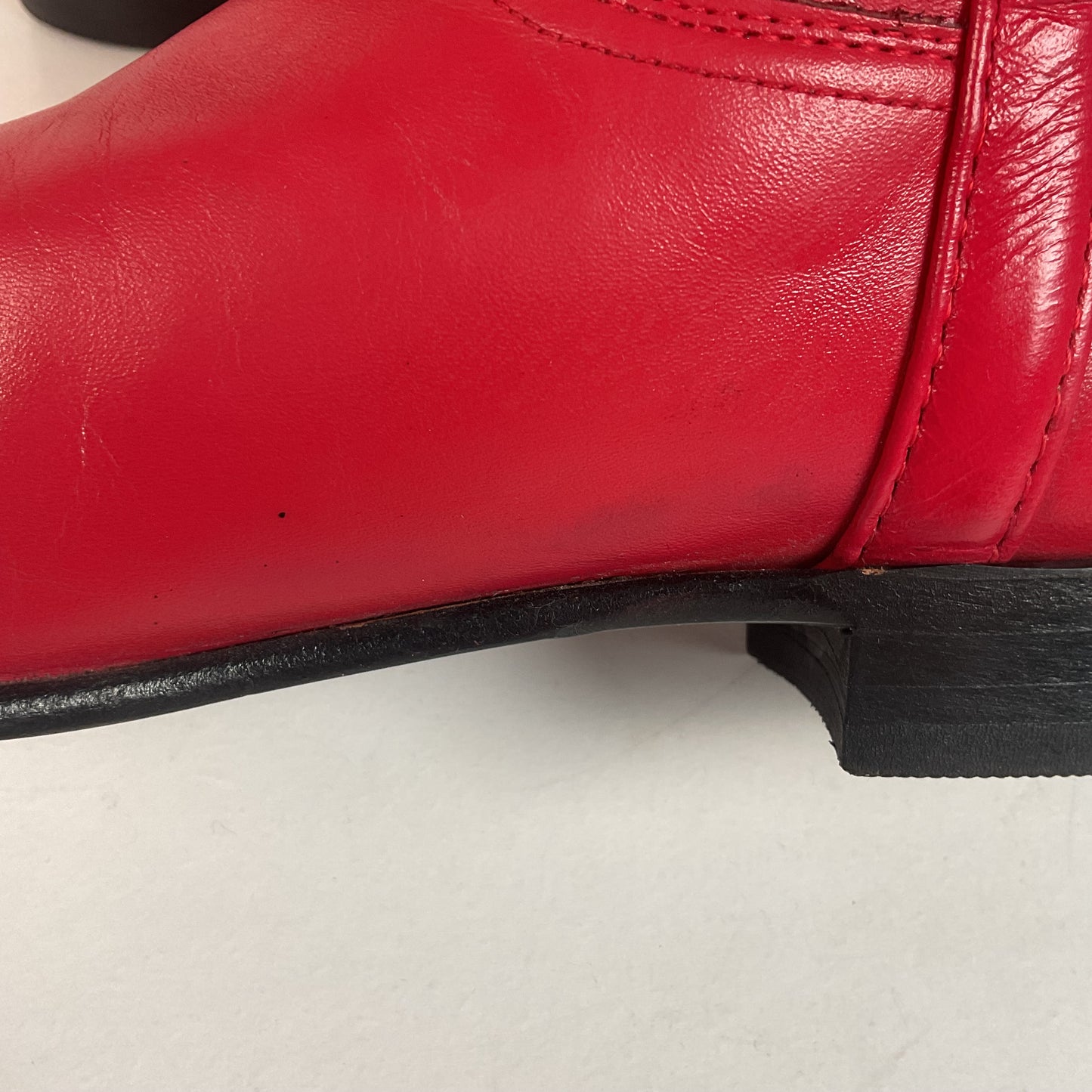 Vintage Justin Ruby Red Riding Boots 8.5 AA (Extra Narrow) USA Made Campus