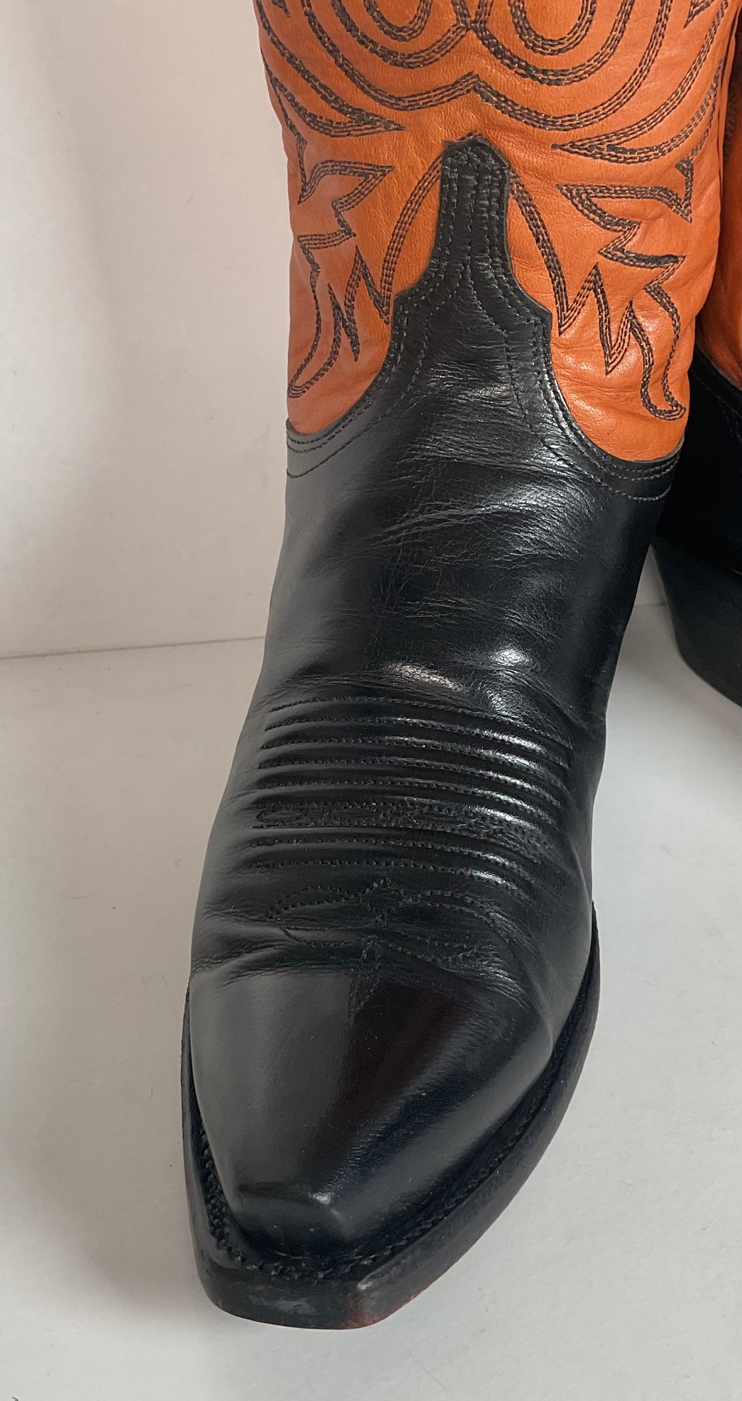 Lucchese 1883 Leather Cowgirl Boots 6.5 B Stitched Rust Brown