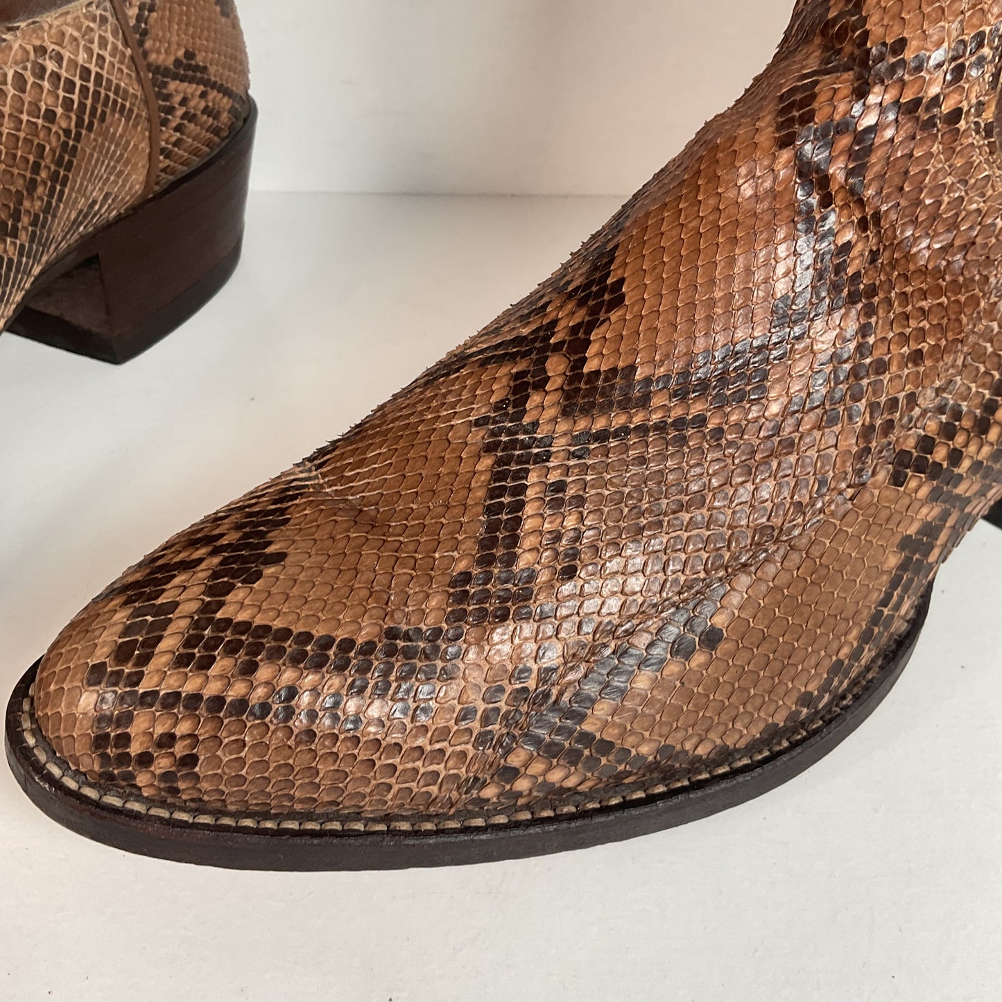 Vintage Tony Lama Python Snakeskin Cowboy Boots | USA Made | Gold Label | 10.5 D