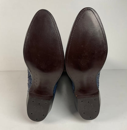 Vintage Nocona Python Snakeskin Cowboy Boots | USA Made | Royal Blue | 9.5 D