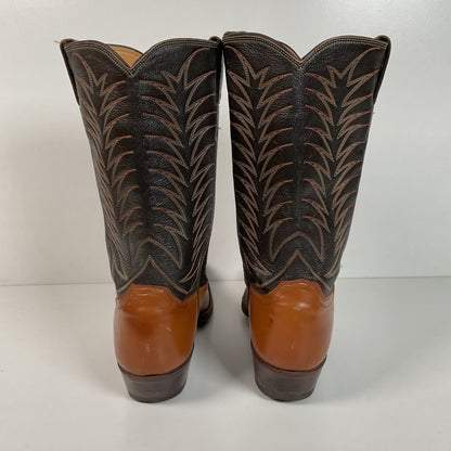 Vintage 1970s Justin Cowboy Boots 13 A Calfskin USA Made