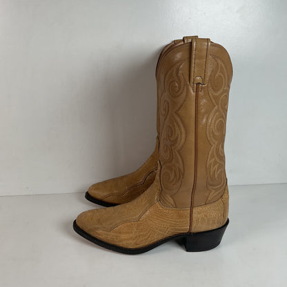 Dan Post Blonde Ostrich Leg Cowboy Boots 9 D Exotic