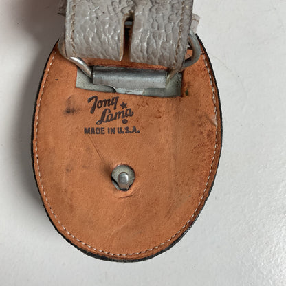 Tony Lama Antelope Skin Belt 36 Navy Blue Exotic USA Made