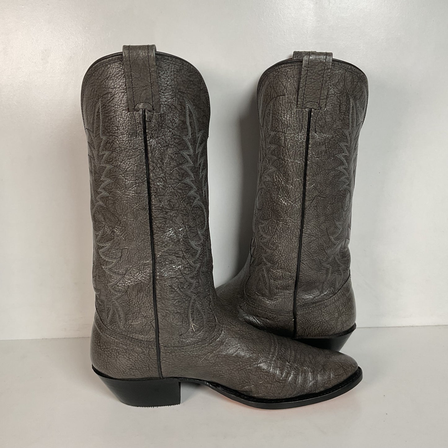Vintage Nocona Exotic Grey Kangaroo Cowboy Boots 9.5 D USA Red Label Recraft