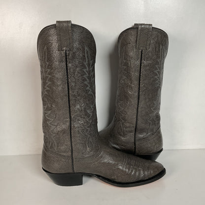 Vintage Nocona Exotic Grey Kangaroo Cowboy Boots 9.5 D USA Red Label Recraft