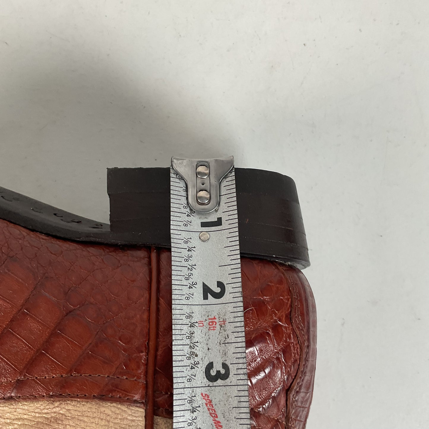 Tony Lama Royal Caiman Cowgirl Boots 7.5 M Belly Cut Tooled