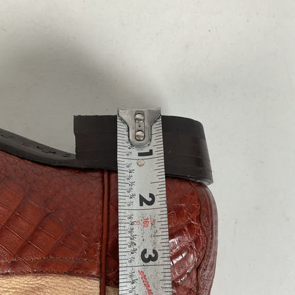 Tony Lama Royal Caiman Cowgirl Boots 7.5 M Belly Cut Tooled