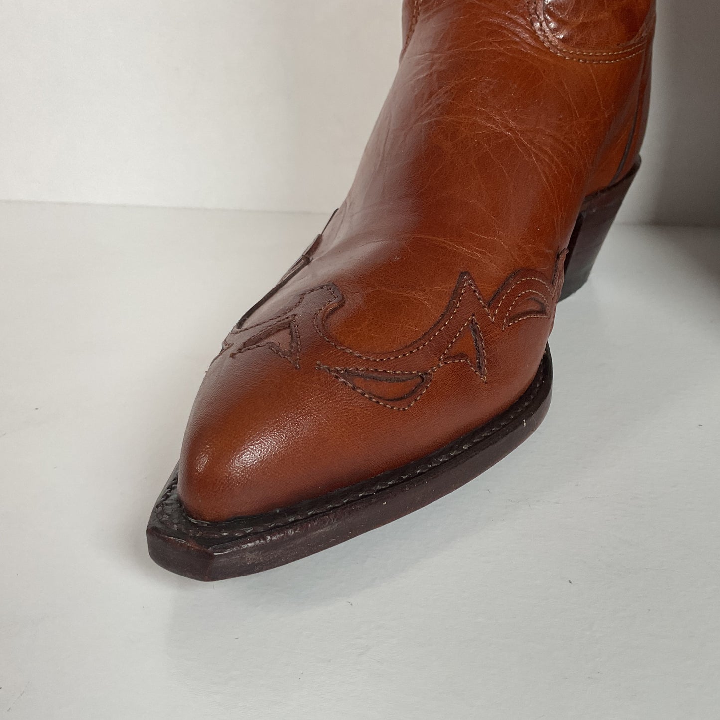 Vintage J. Chisholm Cowgirl Boots | Wingtip | USA made | Brown | Women’s 6.5