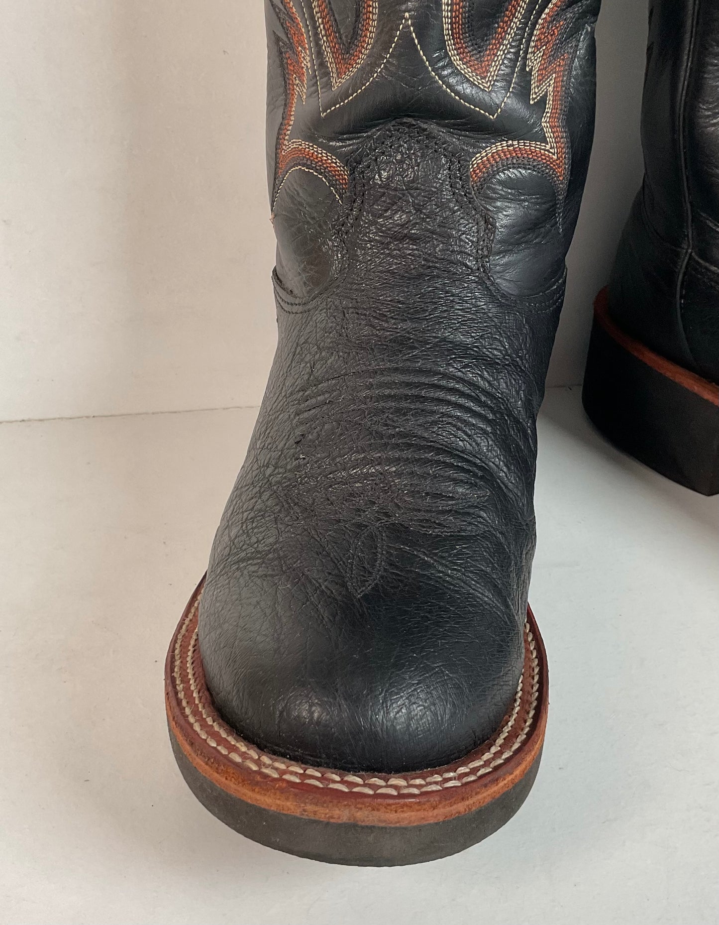 Larry Mahan Smooth Ostrich Roper Boots | Exotic | Crepe | Men’s 7 | Women’s 8