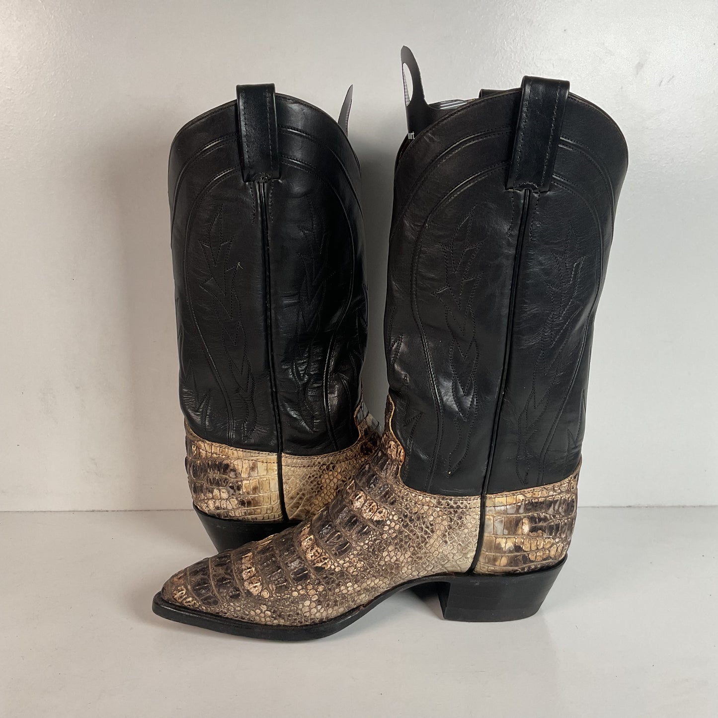 Remington Natural Alligator Cowboy Boots 9 D Body Cut