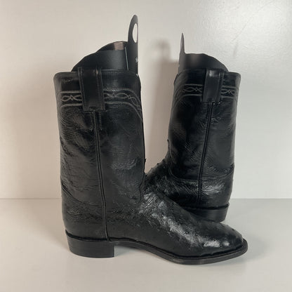 Justin Full Ostrich Quill Roper Boots | Exotic | USA Made | Men’s 8.5 D