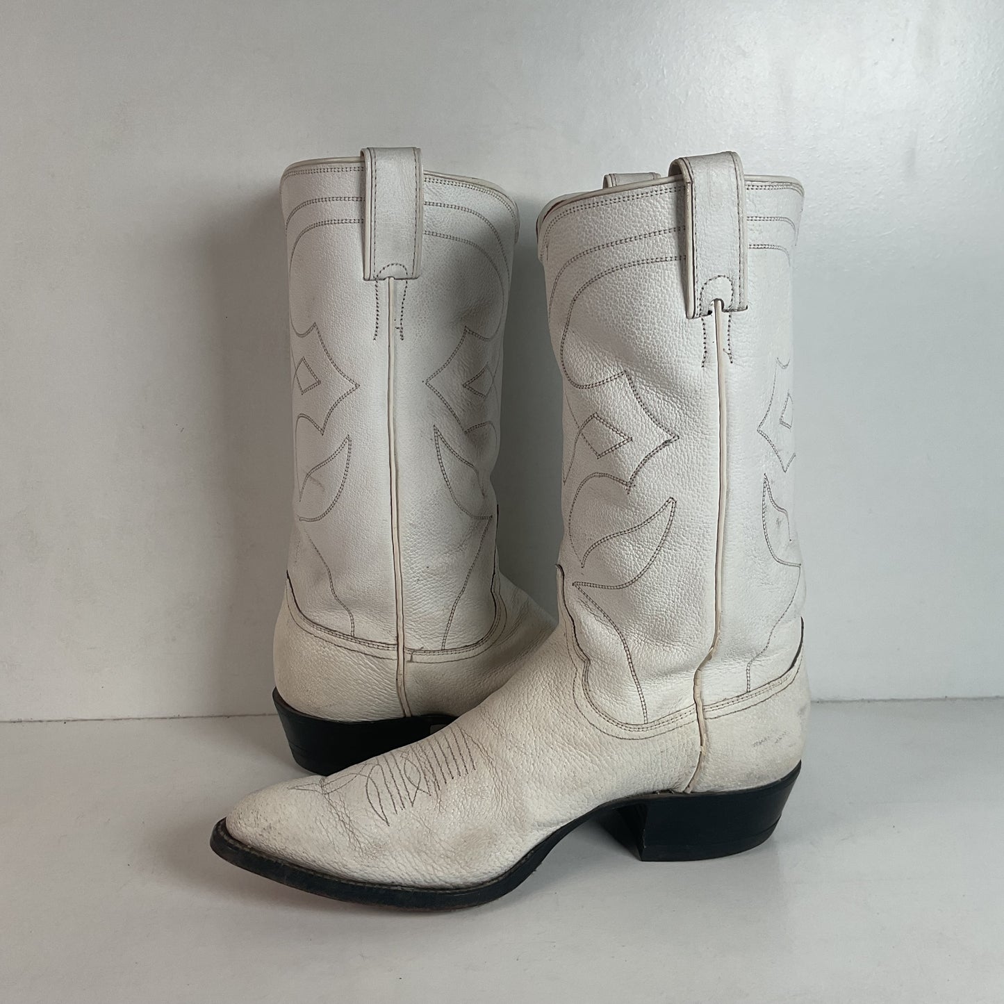 Vintage Justin White Label Cowboy Boots | USA Made | Men’s 9.5 D
