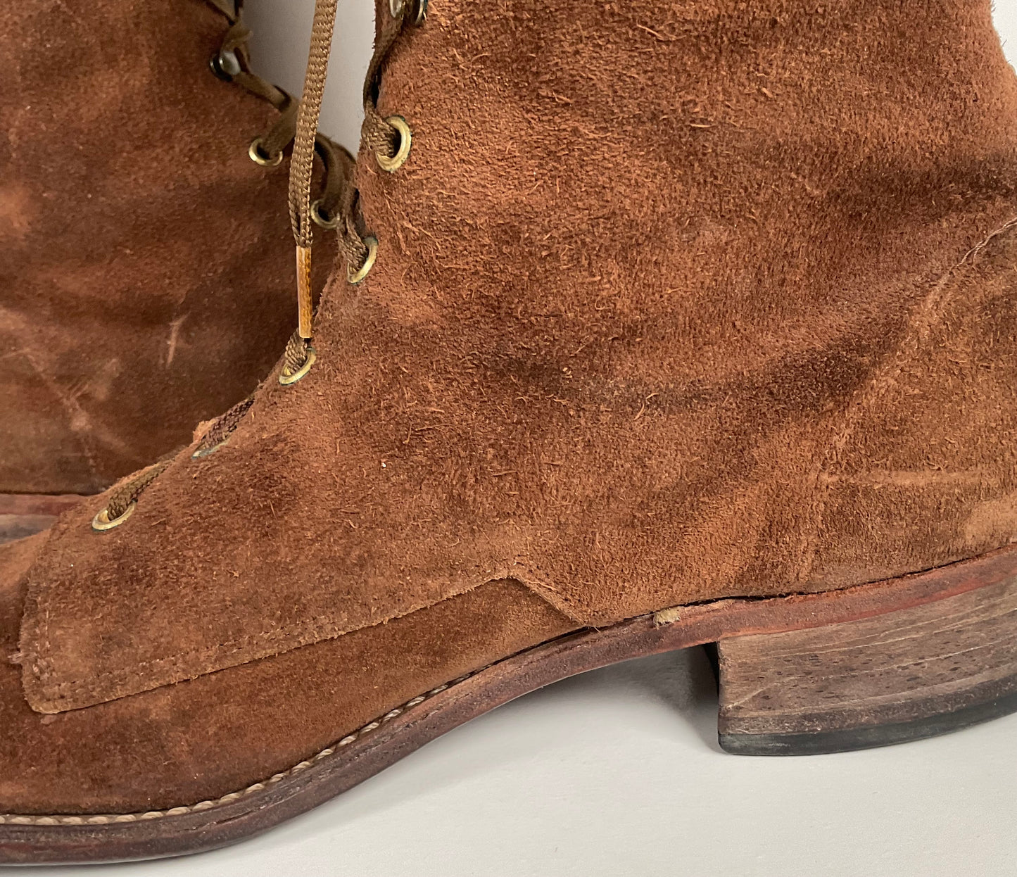 Vintage Tall Suede Lace Up Boots | USA Made | 1960s | Men’s 12 D