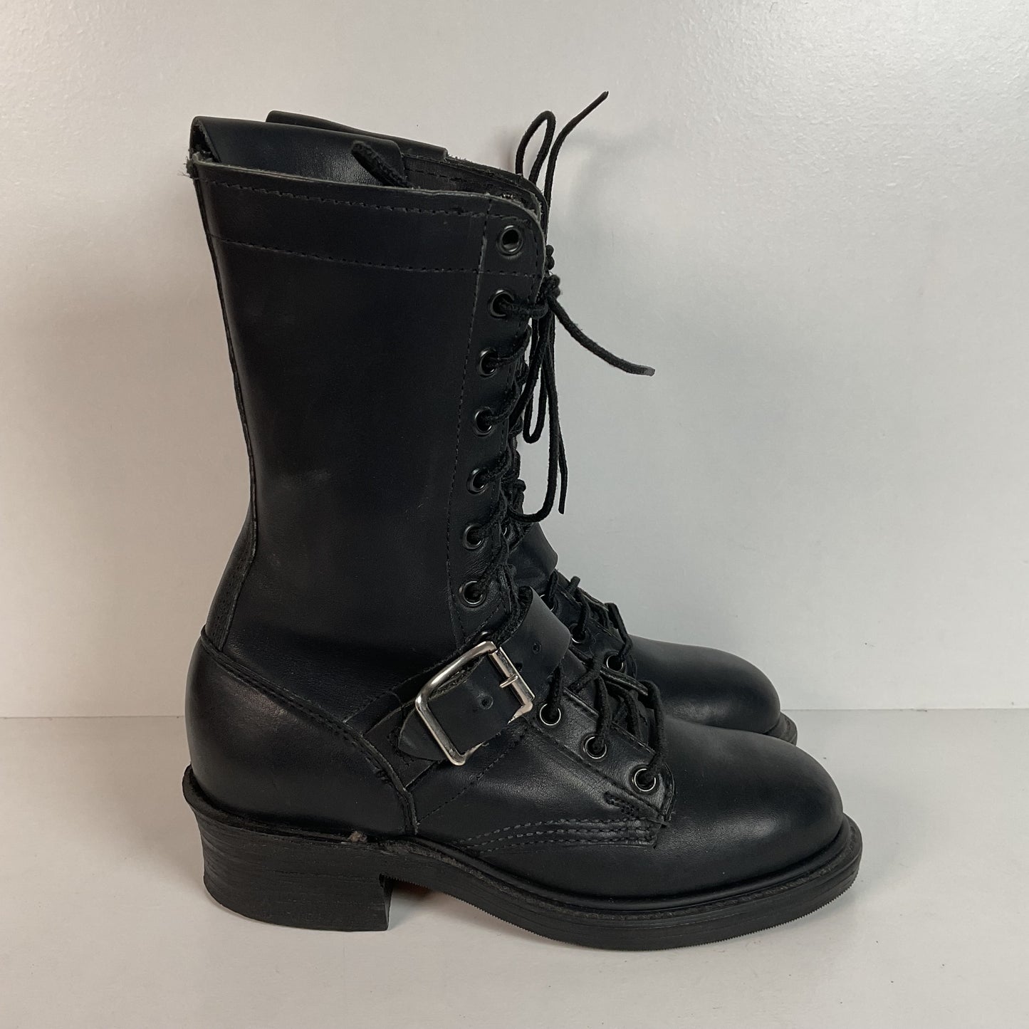 Vintage Double H Tanker Boots | Motorcycle | Lace Up | USA Made | Women’s 6.5 M