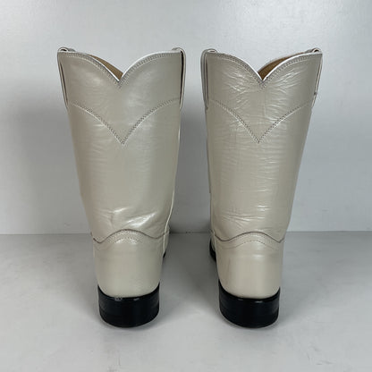 Justin Pearl White Roper Boots | Cowgirl | USA Made | Women’s 7.5 B