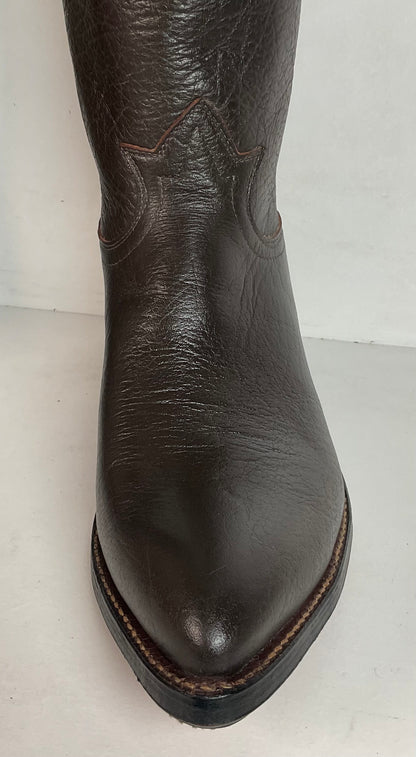 Vintage 1960s Tony Lama Water Buffalo Cowboy Boots 10 E Exotic Gold Label
