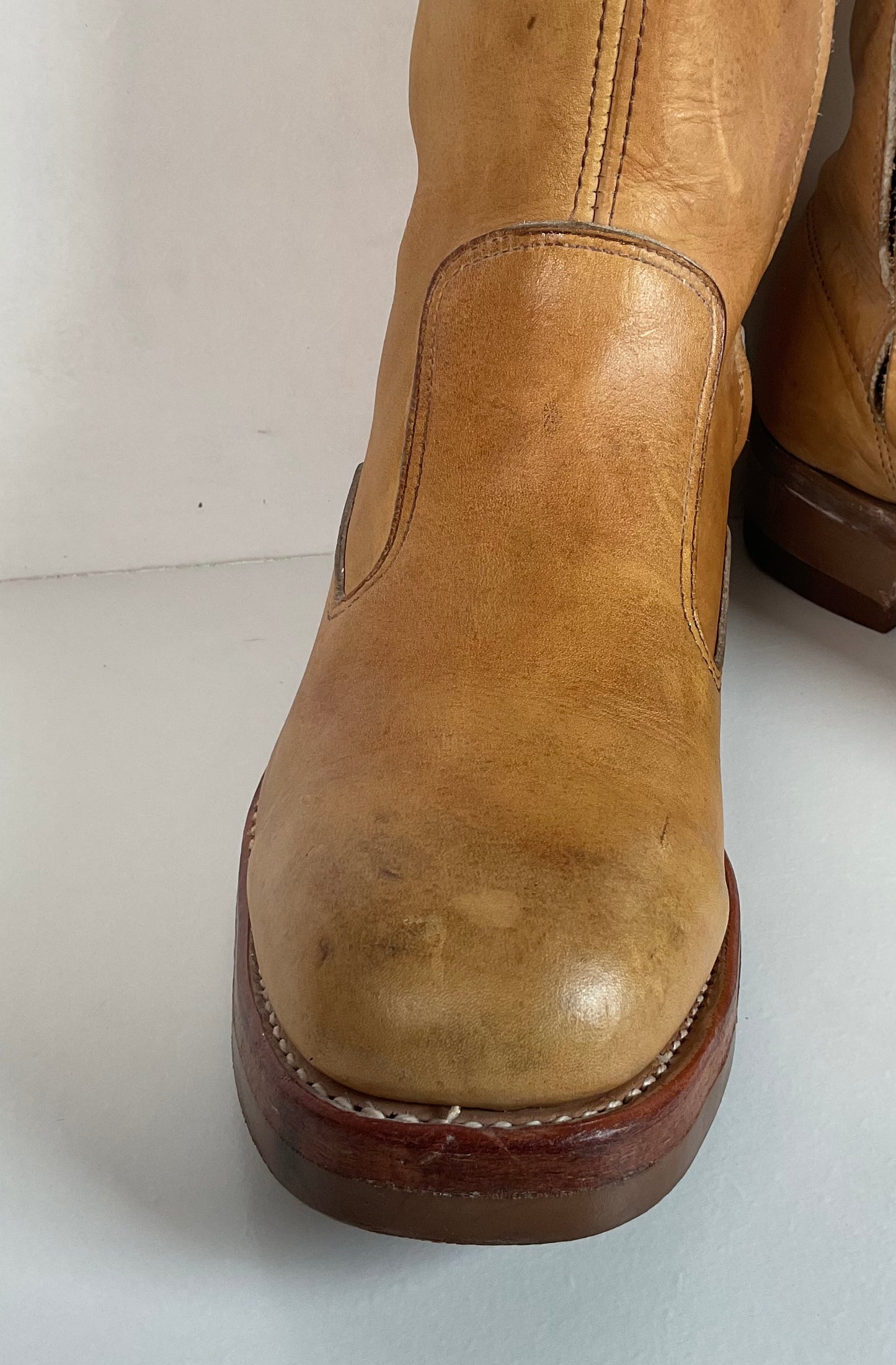 Vintage 1970s Iron Age Safety Toe Ankle Boots 9.5 EEE USA Made Campus Chunky