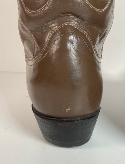 Vintage Justin Cowgirl Boots | Taupe | 1960s-1970s | USA Made | 7.5 B