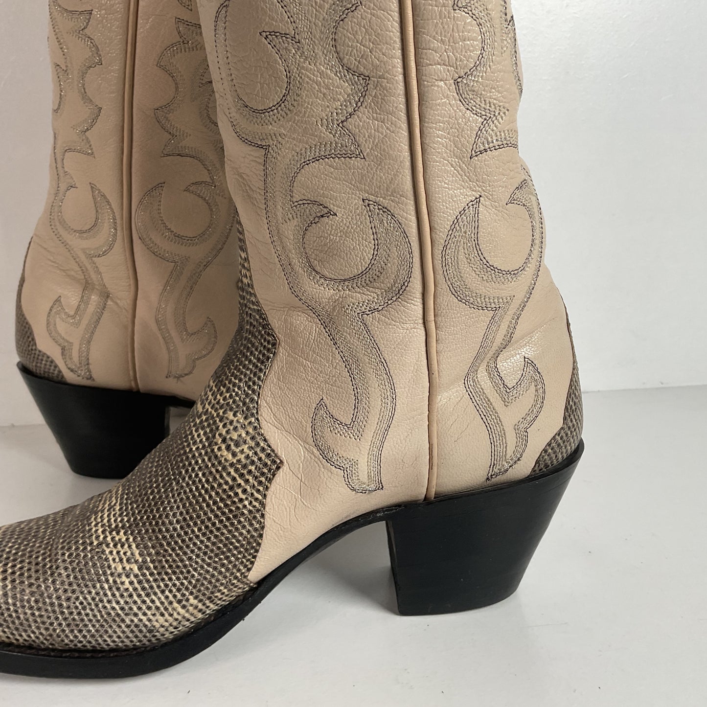 Vintage Ringtail Lizard Cowgirl Boots | USA Made | Custom | 1980s | Women’s 6 B