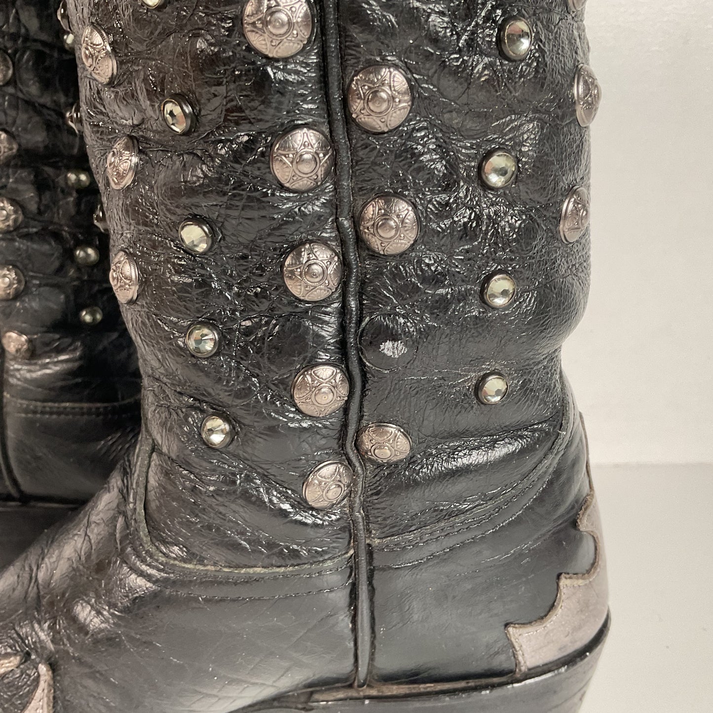 Custom Metallic Cowgirl Boots | Wingtip | Embellished | Women’s 7.5 B