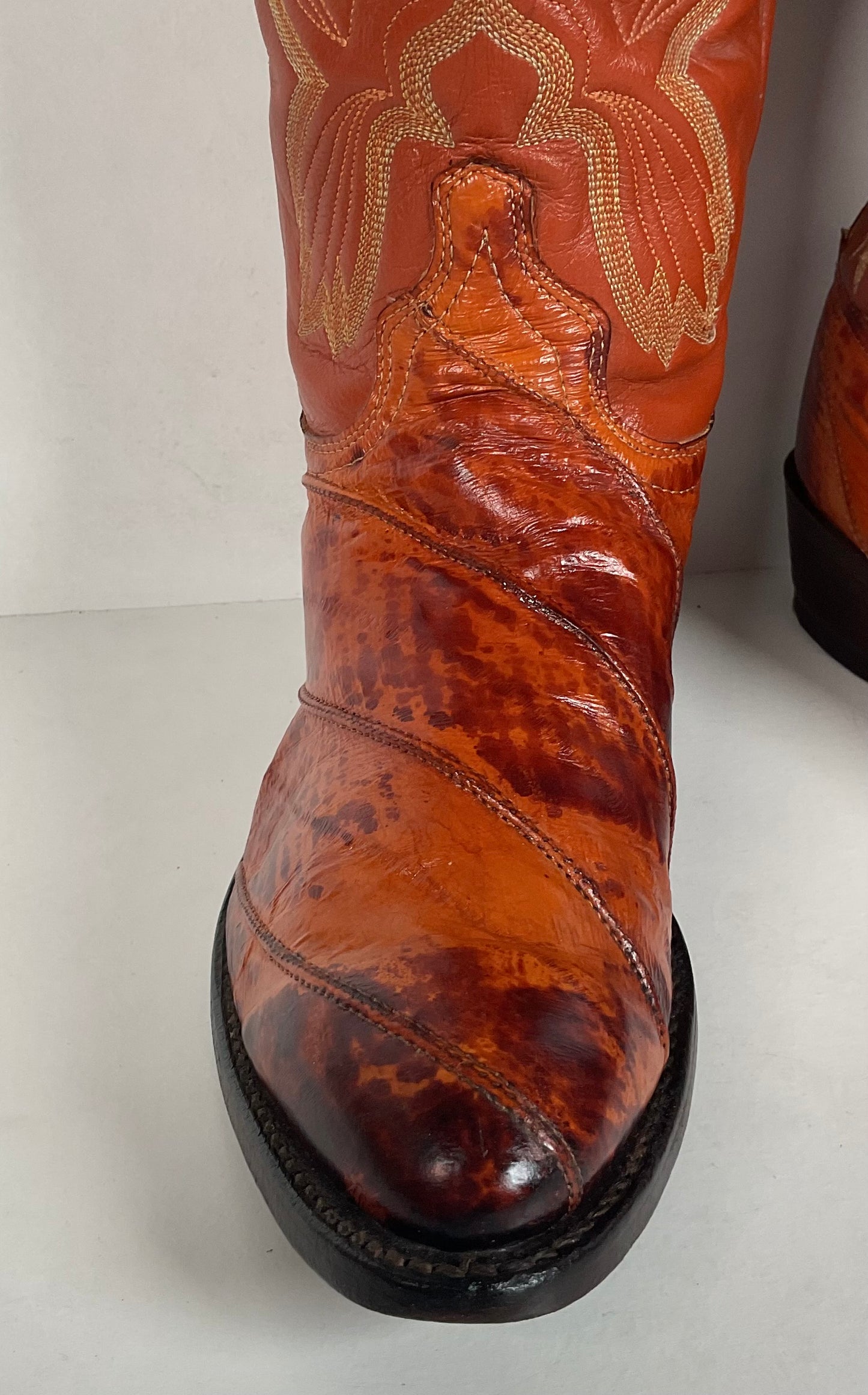 Vintage J. Chisholm Eel Skin Cowboy Boots | Exotic | USA Made | Men’s 8.5 D
