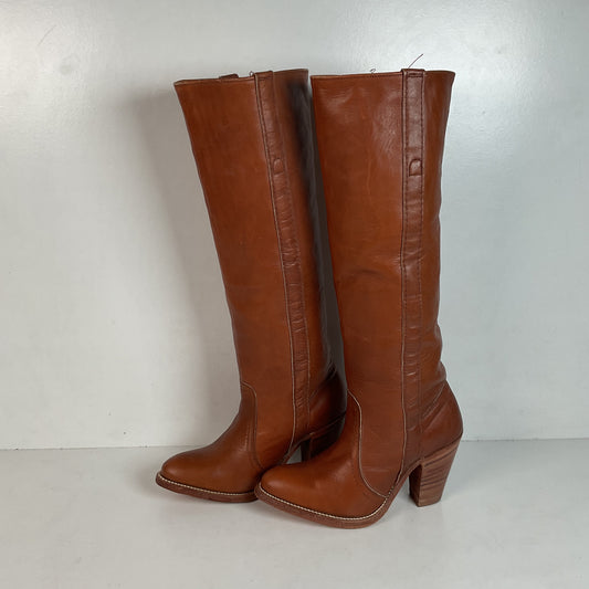 1970s Frye Mustang Riding Boots 6 B Black Label USA Made