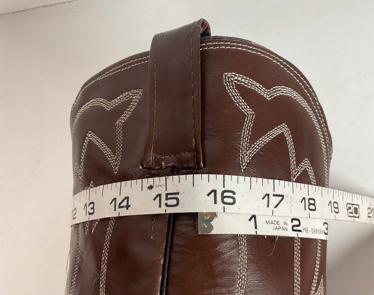 Vintage 1960s Cowtown Cowboy Boots 12 D Chocolate Brown