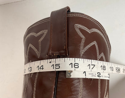 Vintage 1960s Cowtown Cowboy Boots 12 D Chocolate Brown