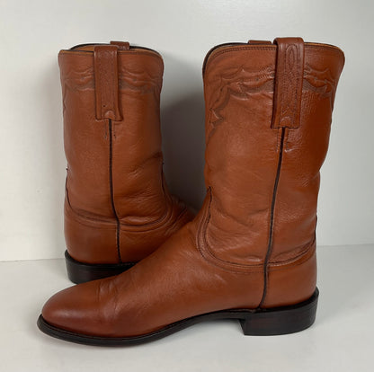 Lucchese 2000 Roper Boots | USA Made | Brown Calf | Men’s 9.5 D