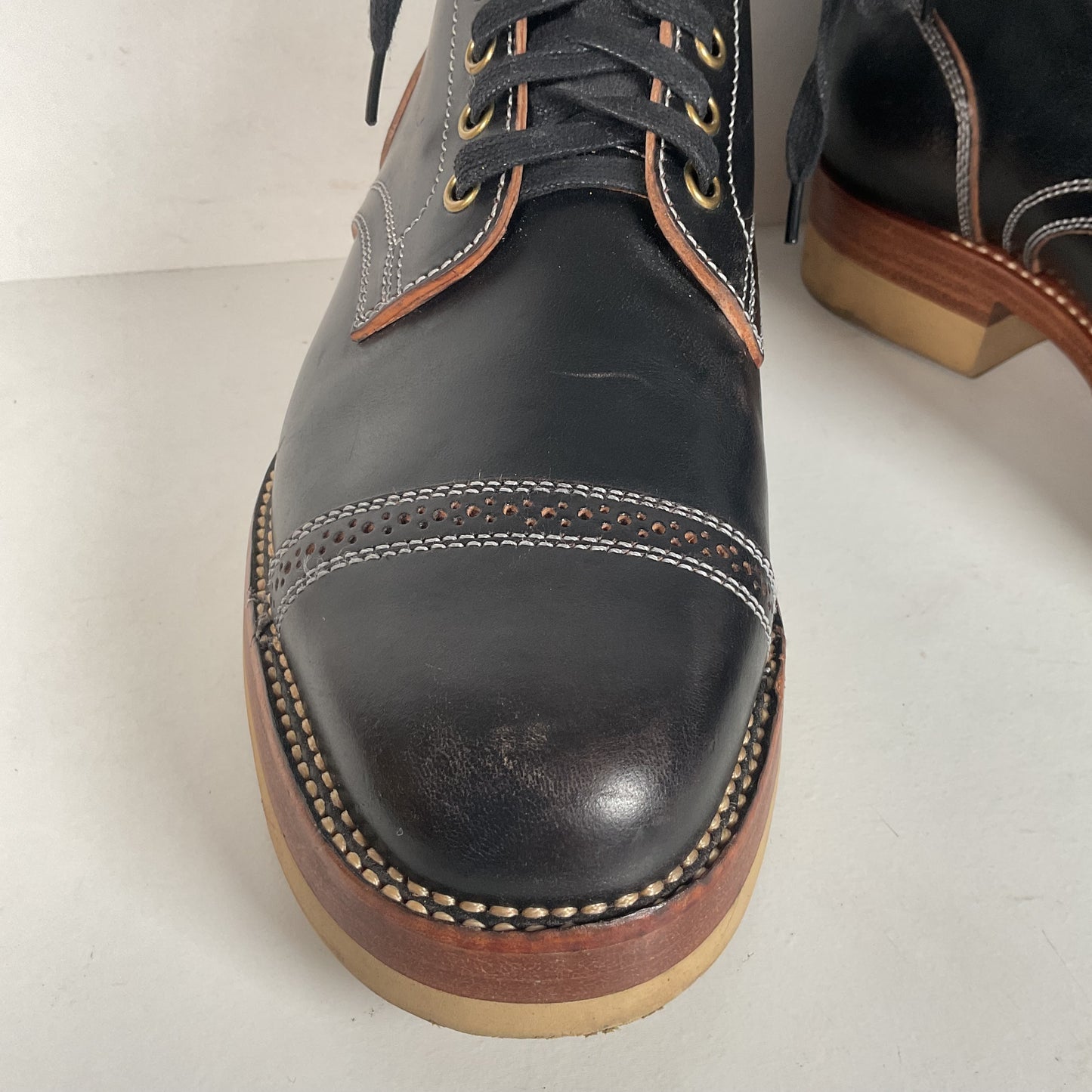 Flame Panda Cap Toe Boots | Lace Up | Custom | Men’s 9.5