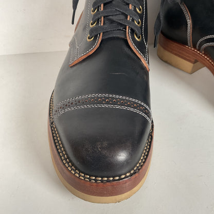 Flame Panda Cap Toe Boots | Lace Up | Custom | Men’s 9.5