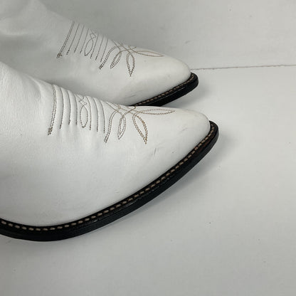 Justin Wedding White Cowgirl Boots 8 B USA Made
