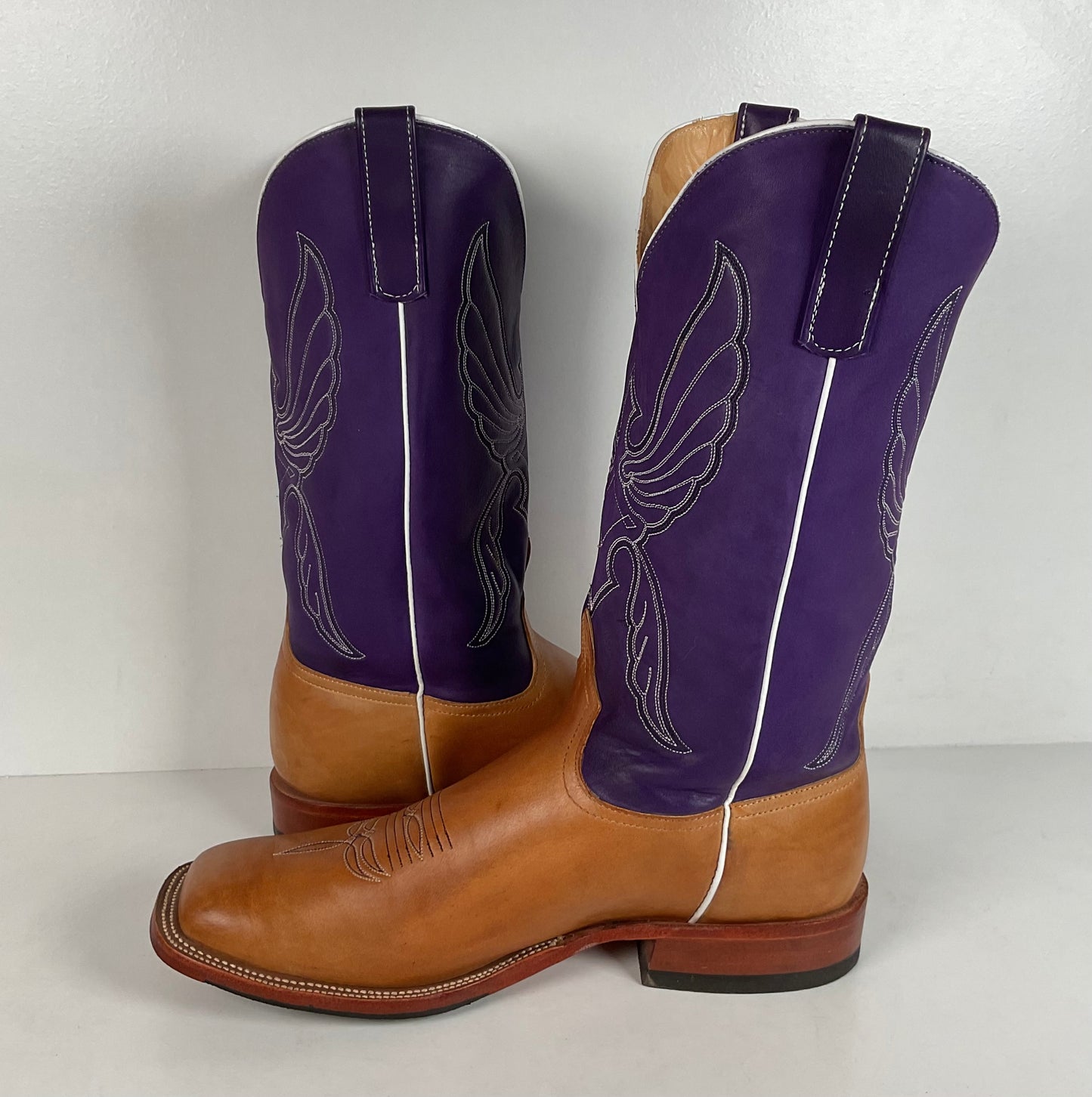 Anderson Bean Tan Crazy Horse Cowboy Boots | Purple Mad Dog | Men’s 12 D