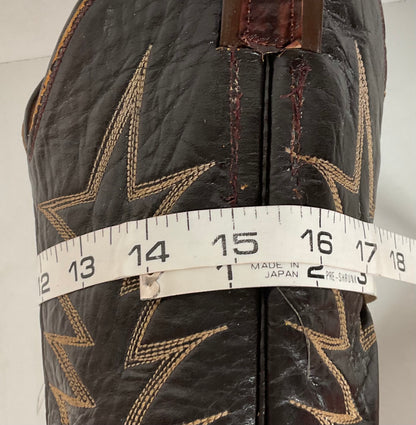 Vintage Sanders Shark Patchwork Cowboy Boots | Exotic | Extra Narrow | 11.5 AA