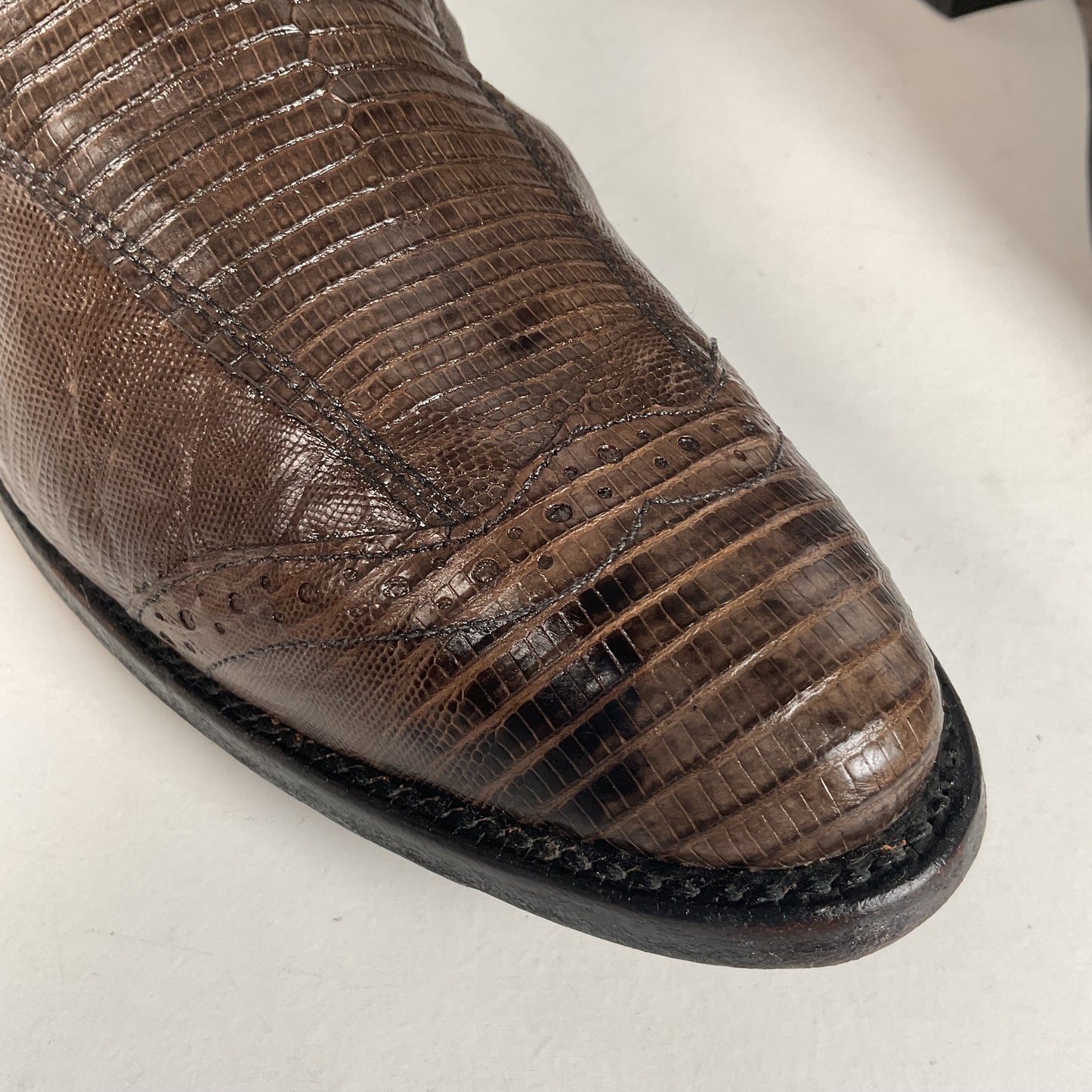 Vintage Justin Teju Lizard Cowboy Boots | Brogued | USA Made | Men’s 10.5 B