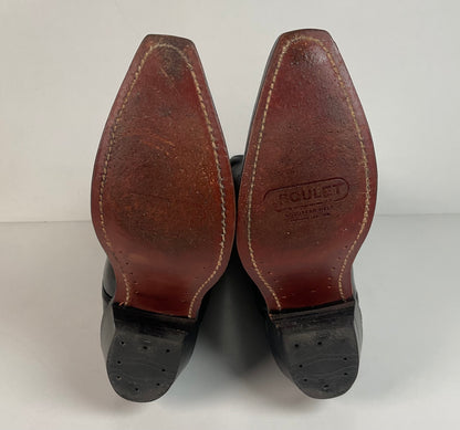 Boulet Cowgirl Boots | Black Torino Calf | Wingtip Triad | Women’s 6 C