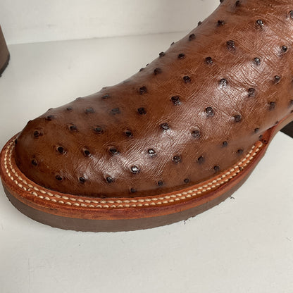 Justin Full Quill Ostrich Quill Roper Boots | Tekno Crepe | USA Made | Men’s 8 D