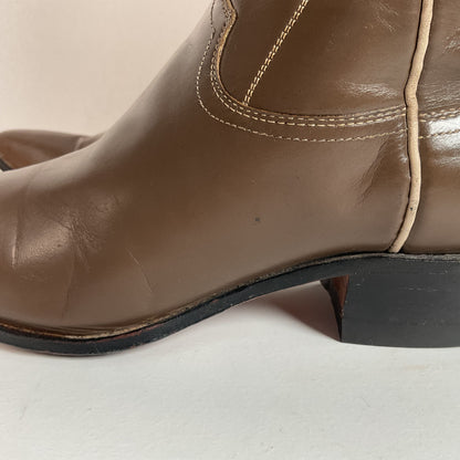 Vintage Justin Cowgirl Boots | Taupe | 1960s-1970s | USA Made | 7.5 B