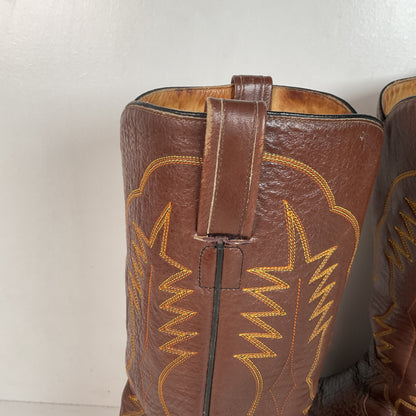 Vintage Brown Shark Skin Cowboy Boots 10 D Exotic