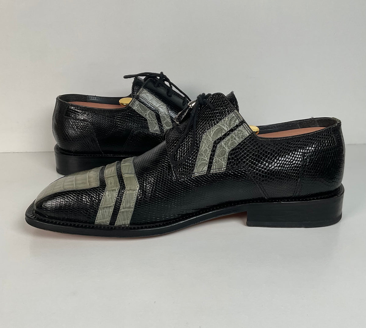 David Eden Caiman Derby Shoes | Teju Lizard Split | Exotic | Men’s 10.5