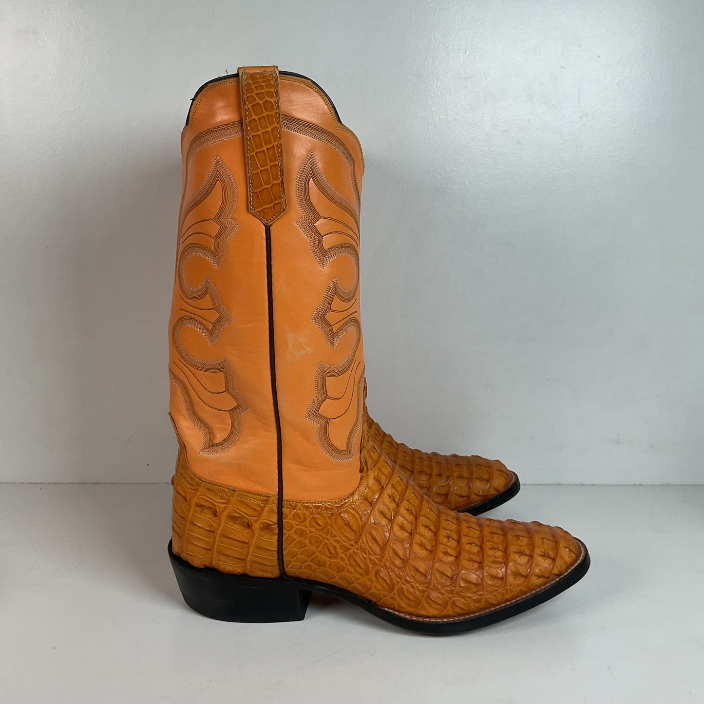 Rios Of Mercedes Hornback Caiman Cowboy Boots 10 C  Butterscotch Exotic