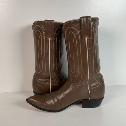 Vintage Justin Cowgirl Boots | Taupe | 1960s-1970s | USA Made | 7.5 B