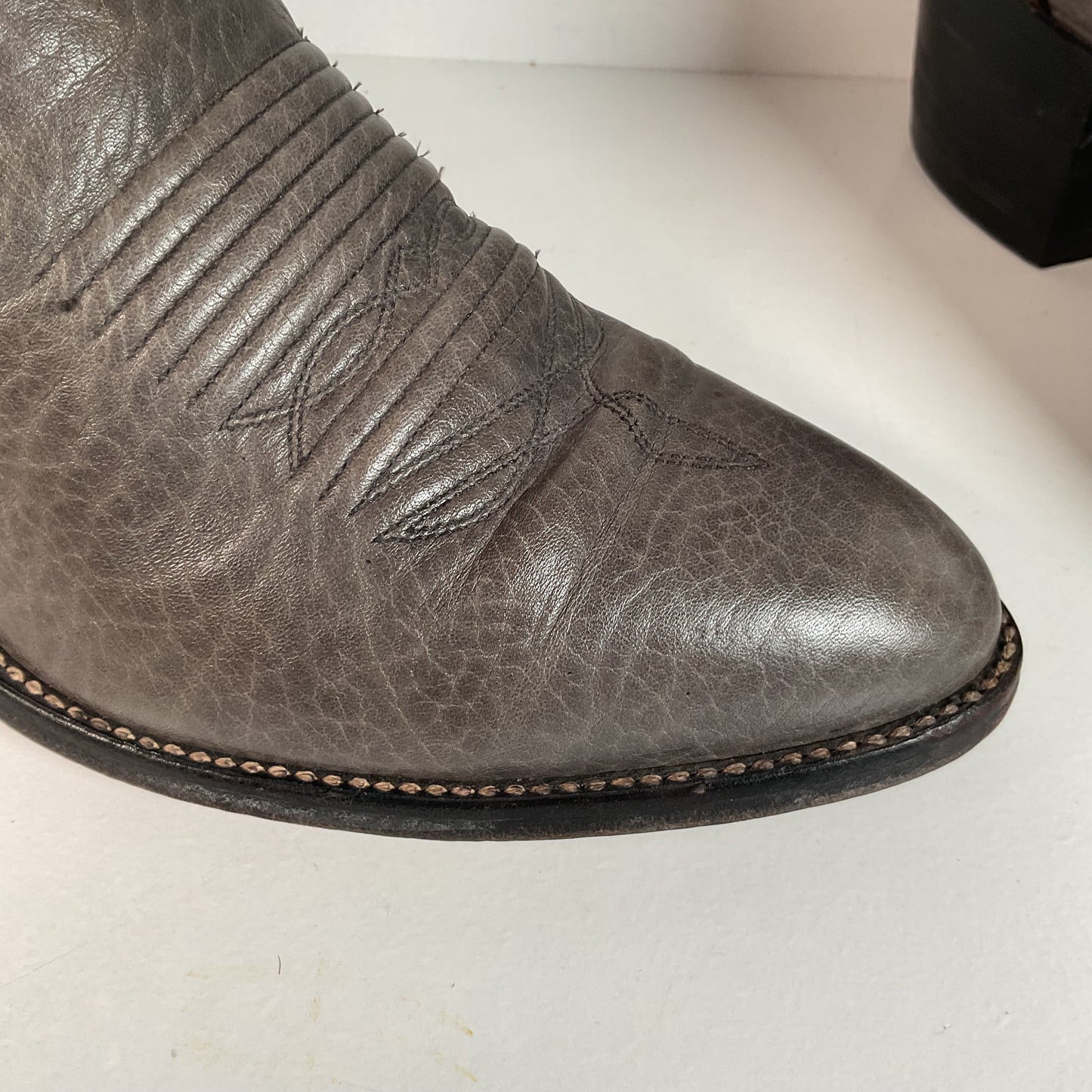 Vintage J. Chisholm Bullhide Cowboy Boots | Grey | USA Made | 10.5 D