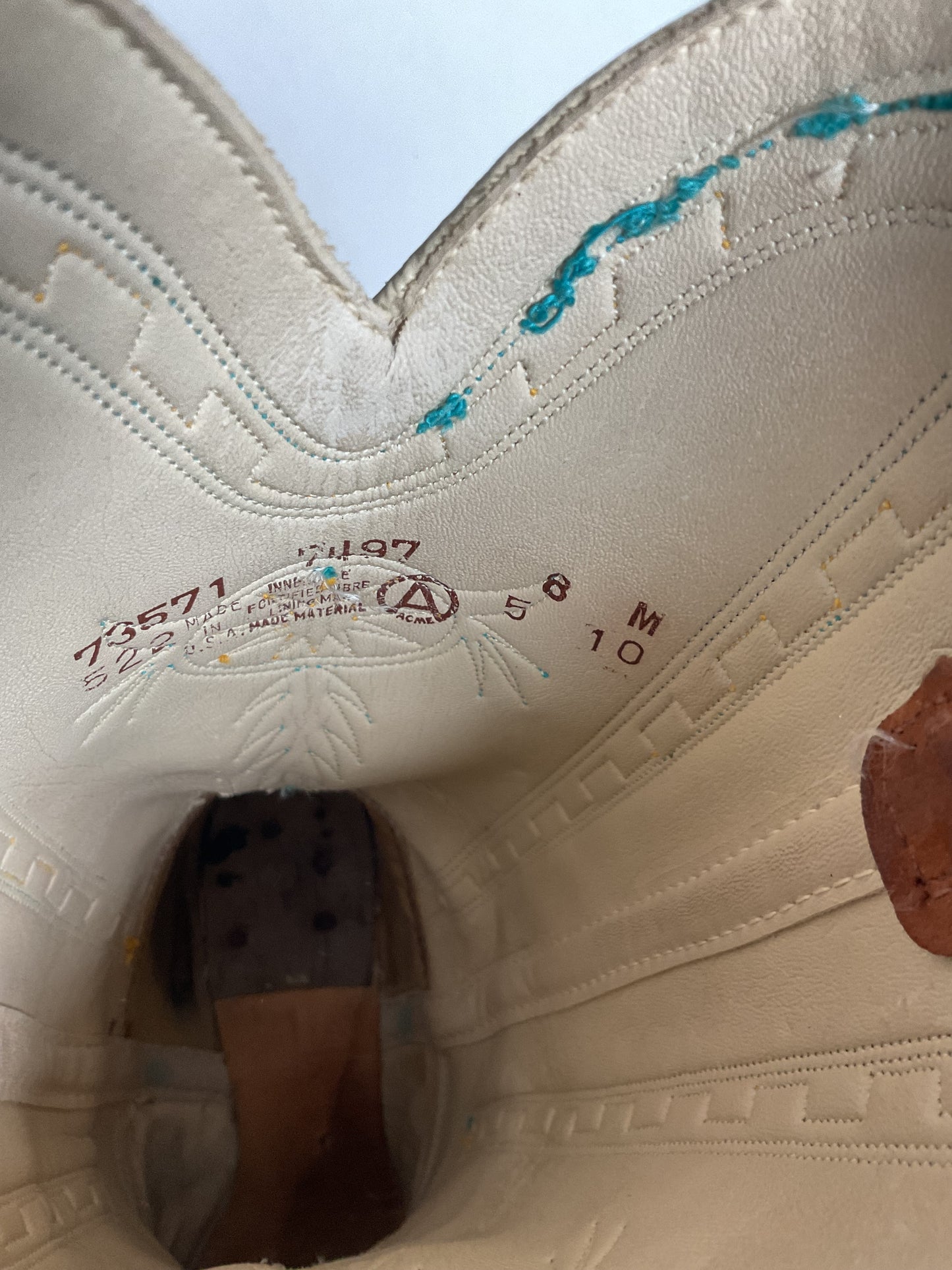 Vintage Dingo Acme Nubuck Suede Cowgirl Boots 8 M Dream Catcher Stitching